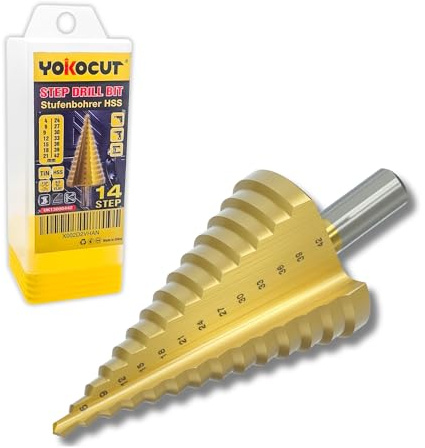 Step Drill Bit 4-42MM, HSS Titanium Step Bit For Metal, Multiple Hole Drilling Cone Drill Bit with Tri-Flat Shank, Stepped Up Bits For DIY Lovers