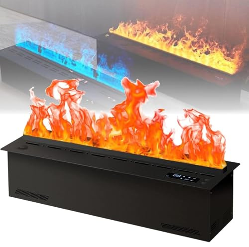 Camino Elettrico a Vapore acqueo 3D, Fiamma atomizzata realistica, Stufa elettrica a Vapore con Touch Screen/Telecomando, riempimento Automatico dell'Acqua(70cm/27.6in)