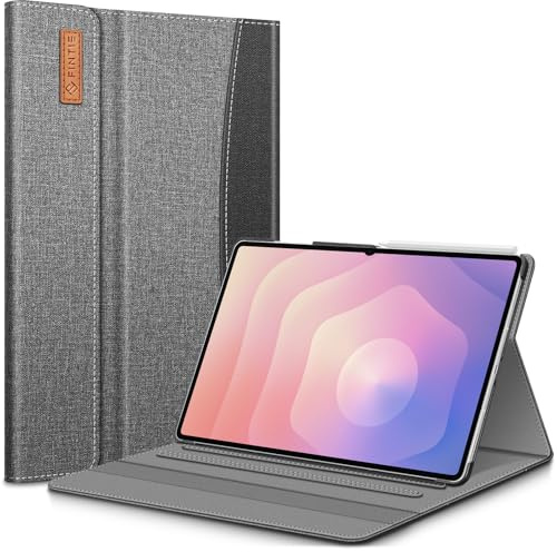FINTIE Coque pour Samsung Galaxy Tab S11 Ultra 14.6” 2025 (SM-X930/X936B) | Housse Fixation à Multiposition, Etui avec Poche de Document, Fermeture Magnétique, Gris/Noir