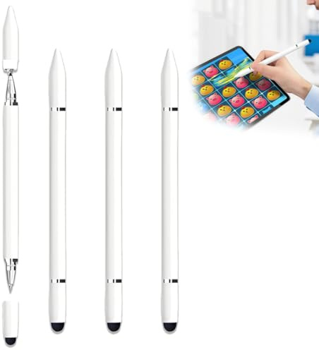 JYNXOR 3Pièces Stylet Tablette Universels, Stylets Tactile pour Écran Tactile, Stylo Tablette Tactile, pour Toutes Les Tablettes, Stylet Universel pour écrans tactiles, Stylet Tactile Capacitif 3 en 1
