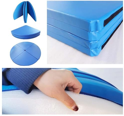 Colchoneta de Pole Dance, colchoneta Plegable Azul para Pole Dance, colchoneta de Seguridad para aro aéreo de Yoga de 3/5/10 cm de Grosor, colchonetas de Entrenamiento portátiles para protec