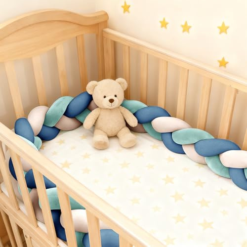PTKG Cuscino con Nodo,Cuscino Nodo Paracolpi Letto,Antisoffoco Treccia Culla per La Decorazione della Stanza,per Letto Paracolpis Sponda,Sponde Anticaduta Serpente,N35,100CM