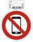 Exacompta - Réf. 67014E - 1 panneau rond adhésif TÉLÉPHONE MOBILE INTERDIT - En PVC traité anti-dérapant et résistant aux UV - Diamètre du panneau : 10 cm - Coloris rouge
