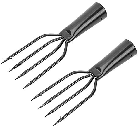 2pcs Pesca Spear Prong Arpion Arpion Forchetta del Forcella del Forcella con Barbs Strumenti di Pesca a Testa Spinata a Barbabietole