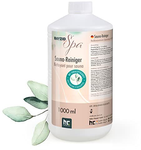 3 x 1 L Bayzid SPA Nettoyant pour Sauna concentré parfum eucalyptus, pour le nettoyage du bois du sauna