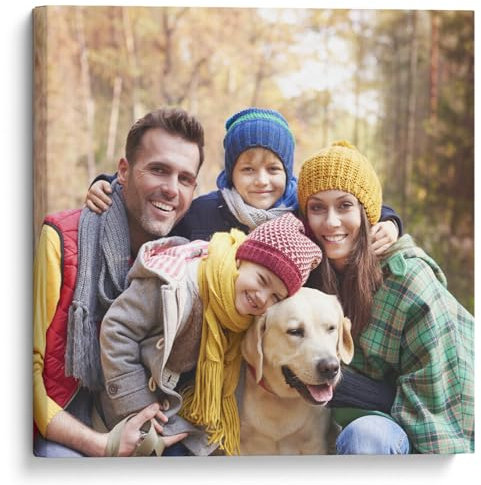 Woopers Quadro Personalizzato con Foto su Tela Canvas - Fotoquadro con Telaio in Legno - Quadretto Stampato in HD da 20x20 a 50x100