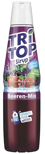 TRi TOP Sirup Beeren-Mix - Tritop Fruchtsirup mit Weniger Zucker, 16% Fruchtgehalt, Kalorienarm, für Wassersprudler geeignet, 600 ml