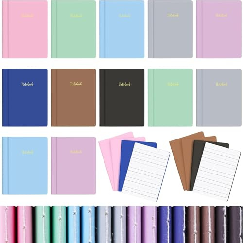 Koogel 32Pcs Mini Notebook A7 Lined 3.5x5in, Pocket Notepads School | 60 Sheets Each, 8mm Ruled & Bleed-Resistant Paper, Ideal Bulk Notebooks for Class, Travel & Daily Lists