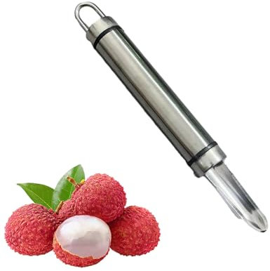 Moxeupon Dénoyauteur de Fruits - Dénoyauteur de Fruits - Dénoyauteur et éplucheur de Fruits en Acier Inoxydable - pour Litchi, Cerise, ustensile de Cuisine