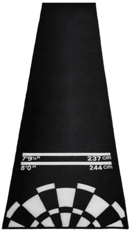 Dartteppich/Turniermatte mit Oche 275 x 66cm RE10 schwarz weiß