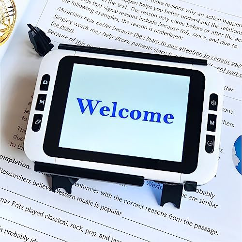 Ausilio visivo elettronico per la lettura, lente d'ingrandimento digitale portatile da 2-32 volte, lettore di lenti d'ingrandimento elettroniche per la visione da 3,5 pollici, per ipovedenti bianco