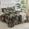 Tokokimo Black King Size Duvet Cover Sets Tropical Leaves Pattern Microfiber King Size Bedding Sets (1x Duvet Cover, 2x Pillowcases) Black Bedding 230x220 cm, Tropical Leaf