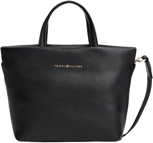 Tommy Hilfiger Bolso Tote Mujer Logotape Mini pequeño, Negro (Black), Talla Única