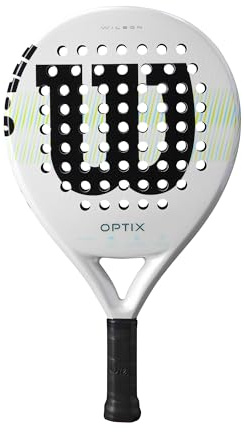 Wilson Optix V1 Padel Racket - White/Green, Grip Size 2-4 1/4
