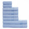nottoc Handtücher Set Hellblau 8-TLG / 2 Badetücher 70x140 + 4 Handtücher 50x90 + 2 Gästehandtücher 30x50 - Handtuch mit Aufhänger 100% Baumwolle Saugfähige Weiche Luxus Duschhandtücher