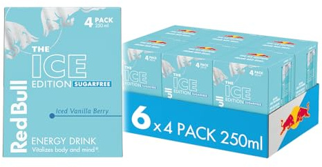 Red Bull Ice Edition Sugarfree Iced Vanilla Berry 250ml 4 Pack (Pack of 6)