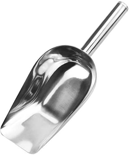 Pala Ghiaccio in Acciaio Inossidabile, Paletta per Ghiaccio, Cibo Cucchiai di Fondo, Piatto Universale per Gelato Alimentare Cubetti Ghiaccio Dolce Caramella Caffè Cucina Supermercato Bar