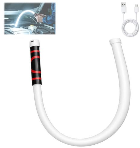 Biegbarer LED-Taschenlampenstab 76 cm, flexible Arbeitsleuchte wiederaufladbar, mit 3 Helligkeitsstufen und Magnetfuß – für enge Räume, Garage, Autoreparatur, Werkstatt und Camping