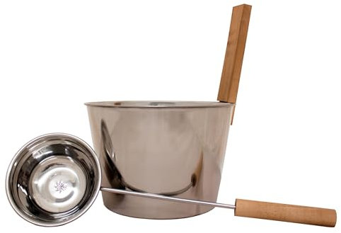 Saunabad Set 2 tlg. Saunakübel Saunakelle aus Edelstahl, Saunaeimer Set