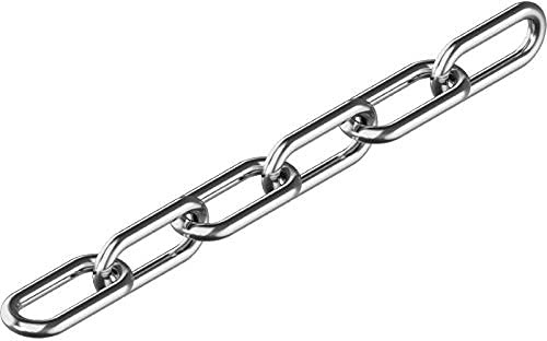 DIN 763 Edelstahlkette langgliedrig Ø 3, 4, 5, 6, 8, 10 mm (Meterware) Rundstahlkette Edelstahl A4 Ankerkette (Ø 5 mm, 20 Meter)
