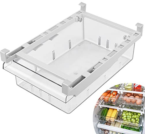 Tigerkinwit Boite de Rangement Frigo Transparente Tiroir pour Réfrigérateur Boîte Organisateur pour Cuisine pour Le Réfrigérateur La Cuisine Les Armoires Les Comptoirs