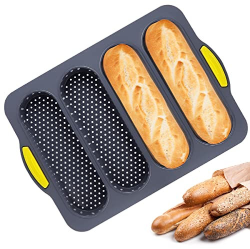 DOERDO Silicone French Baguettes Baking Mould Non-Stick French Bread Baking Mould Silicone Loaf Pan for Home Restaurant