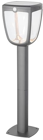 SYLVANIA YourHome Solar LED Outdoor Bollard Lantern Light – 345 Lumen with PIR Motion Sensor – Weatherproof Garden or Pathway Lighting – Energy Efficient – Single Pack