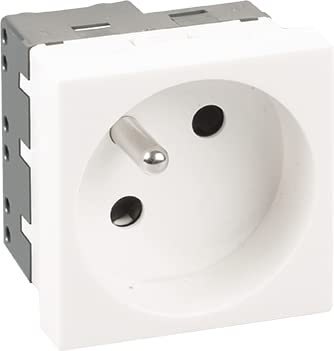EUR'OHM Prise 2P+T - 16A -250V - 45X45mm - OPTIMA - Interrupteur et prise