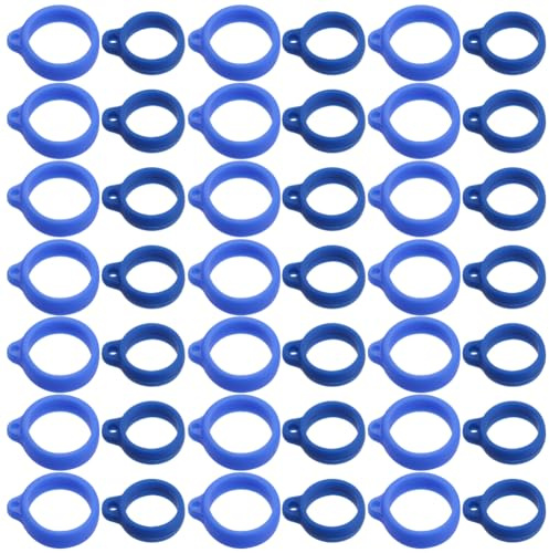 GORGECRAFT 60 anneaux en Caoutchouc de Silicone Anti-Perte de 13/20.5mm Support de Bande Bleue Pendentif en Silicone Étuis Réglables Polyvalents Kit de Transport de Remplacement pour Collier et Cordon