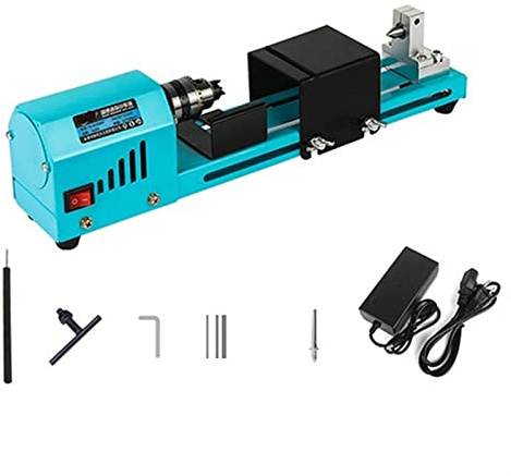 1 Juego de Mini máquina de torno de madera de 150W, herramienta rotativa ajustable de velocidad, torno de perlas de Buda, pulido, herramienta de carpintería DIY, 12V/24V Herramientas eléctricas manual