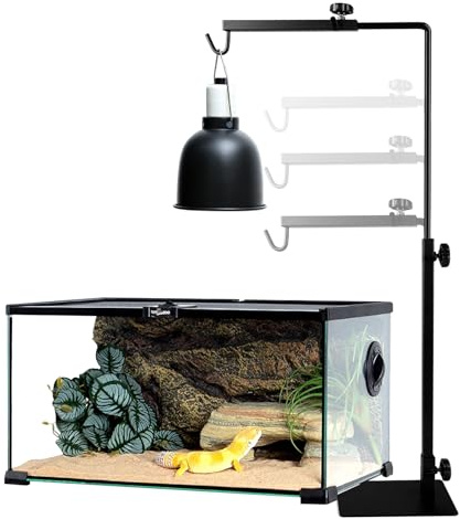 Soporte De Lámpara De Reptil, Reptil Tortuga Lámpara Pie Con Base, Soporte De Lámpara De Reptil Ajustable, Soporte De Luz Ajustable Para Reptiles Para Reptiles Altura Ajustable 40-64 Cm Ancho 22-30 Cm