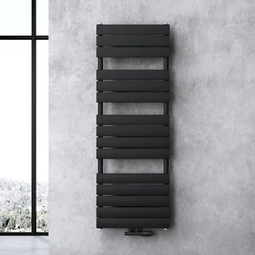 doporro Scaldasalviette da Parete per Bagno 140x50 cm, Radiatore Termoarredo Piatto in Acciaio ad Acqua Calda, Attacco Basso Centrale, Colore Antracite