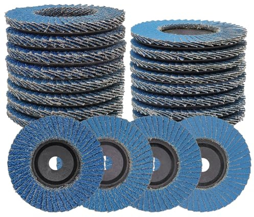 16 discos de láminas de 76 mm de diámetro, 40/60/80/120 de grano 76 mm, discos abrasivos para amoladora angular, discos abanicos para metal, madera y acero