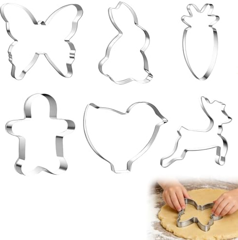 6 Piezas de Cortador de Galletas de Acero Inoxidable (Ganso + Figura‑Martinsmann + Nikolaus), Set de Formas Grandes para Galletas, repostería navideña, Masa de azúcar