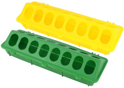 HAPINARY Comedero para Palomas de Plástico 2 Unidades 30x12,5x8 Cm Diseño Anti-dispersión Alimentación Eficaz para Jaulas Pájaros Pequeños como Loros y Periquitos en Hogar Color Aleatorio