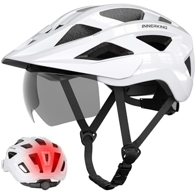 InnerKing Adult Bike Helmet Rear Light & OTG Magnetic Goggles for Men Women
