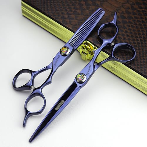 Tagliacapelli professionale da 6/6,8/7 pollici, forbici in acciaio inox, forbici in acciaio giapponese 440c, adatte per parrucchieri e saloni, ecc (6+6.8 inch 2pc-A)