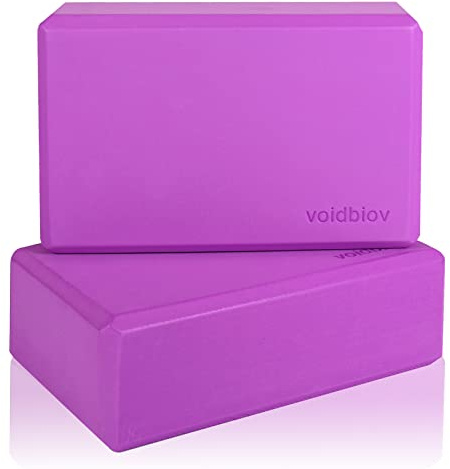 Blocchi di yoga in schiuma Mattoncini per esercizi di Pilates, blocco funzione ausiliario di danza ad alta densità 9 x6 x3 , Offre supporto e stabilità (Purple)