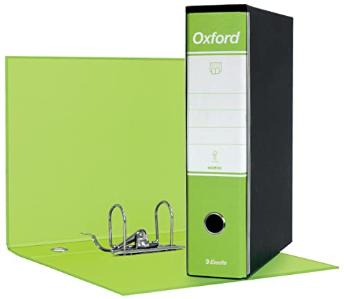 Esselte OXFORD G85 Registratore con Custodia, con Meccanismo a Leva N.1 in Formato Protocollo (23x33cm) con Dorso da 8 cm, Verde Lime, Conf.da 6 pezzi, 390785600