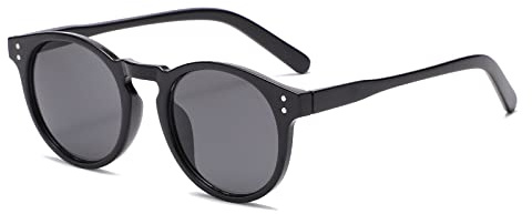 Long Keeper Lunettes de Soleil Rondes Retro pour Hommes et Femmes Protection UV400