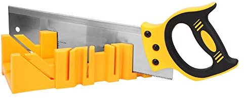 Boîte à onglets avec scie, boîte à onglets avec scie à dos, guide à onglet en plastique avec compartiment de scie, boîte à scie à onglet pour travail du bois, angle de 22,5°, 45°, 90° réglable