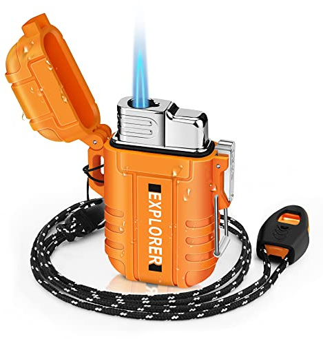 SAMNIU Torch Lighter, Waterproof, Windproof, refillable Butane Gas Lighters for Camping, Grill, BBQ, Fireworks
