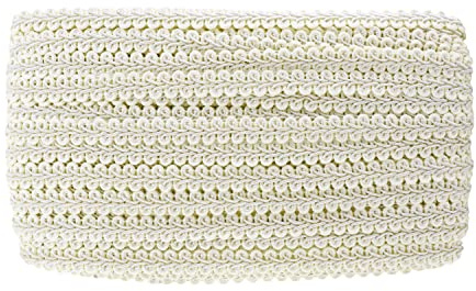 Mandala Crafts Cream Gimp Braid Trim Roll - 3/8 in 30 YDS Flat Fabric French Braided Trim Ribbon - Cream Trim by The Yard for Sewing Upholstery Curtain
