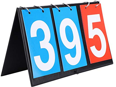 Joyzan Tabellone Segnapunti, Contatore Punteggio Sportivo 2 3 4 Cifre Portatile Flip Competizioni Sportive Scoreboard da Tavolo Capovolgi per Ping Pong Basket Badminton Tennistavolo Pallavolo Calcio