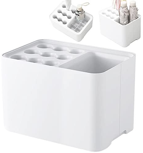 Taipintee Regenschirmständer, Fasst Bis zu 15 Regenschirme, Modern Simplicity Schirmständer, Mit Herausnehmbarer Ablaufwanne, für Familien, Hotel-Lobby, Restaurant, Büro (Weiß)