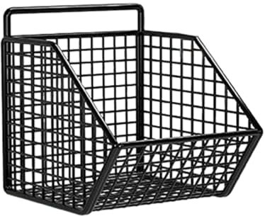 predolo Wall Mounted Pantry Shelves for Storage, Wall Hanging Baskets for Kitchen, Bathroom, Metal Wire Fruit Vegetable Baskets, Single Grid