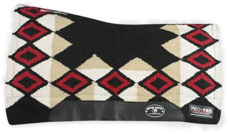 Horses Sottosella Western Silver PRO-Pad Hunter, Morbido e Resistente, Indispensabile per Proteggere Il Cavallo da Traumi e Shock Eccessivi, Sobrio ed Elegante (Full, Nero) (Nero/Rosso/Bianco)