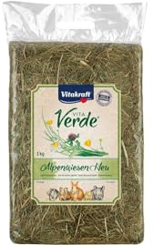 Vitakraft Vie verte foin 100 % naturel des pâturages alpins – 6 x 1 kg – Pour lapins et rongeurs – Riche en fibres