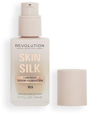 Makeup Revolution, Skin Silk Serum Foundation, Light to Medium Coverage, Contains Hyaluronic Acid, F8.5, 23ml