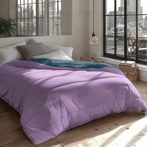 Zelesta Royalbed Bettdecke 240x200 4 Jahreszeiten - Bettwäsche winterdecke und Sommer-Bettdecke warm Duvet - Waschbare bettdecke ohne Bezug - Anti-Allergene Steppdecke (Midnight & Lila)